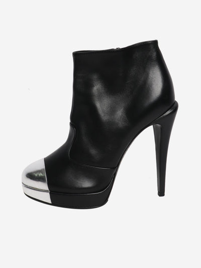 Black leather platform boots - size EU 39 Shoes Chanel 