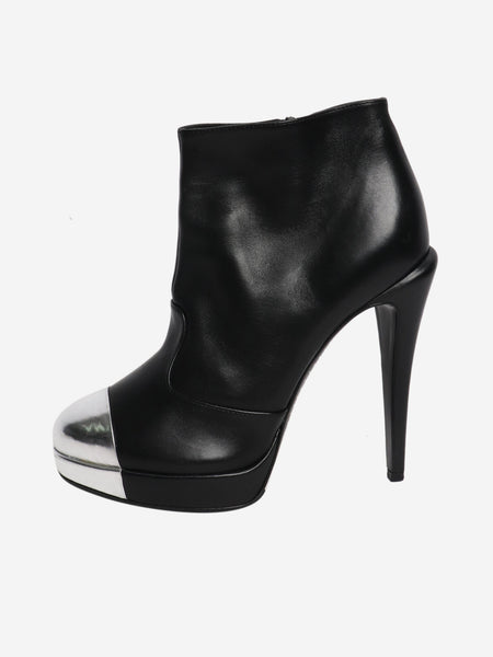 Black leather platform boots - size EU 39 product image
