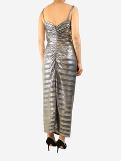 Silver lurex slip dress - size UK 12 Dresses Georgia Hardinge 
