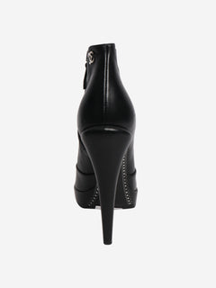Black leather platform boots - size EU 39 Shoes Chanel 