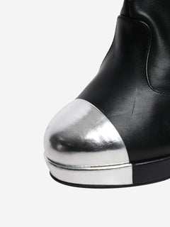 Black leather platform boots - size EU 39 Shoes Chanel 