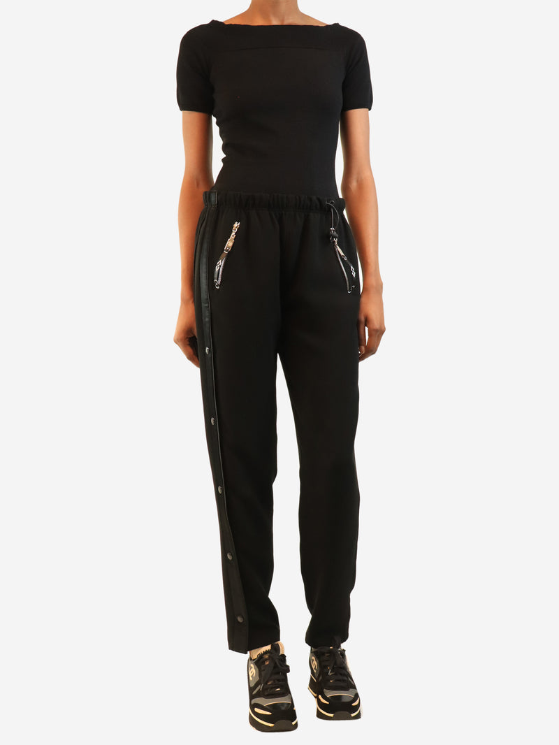 Black track pants - size UK 6