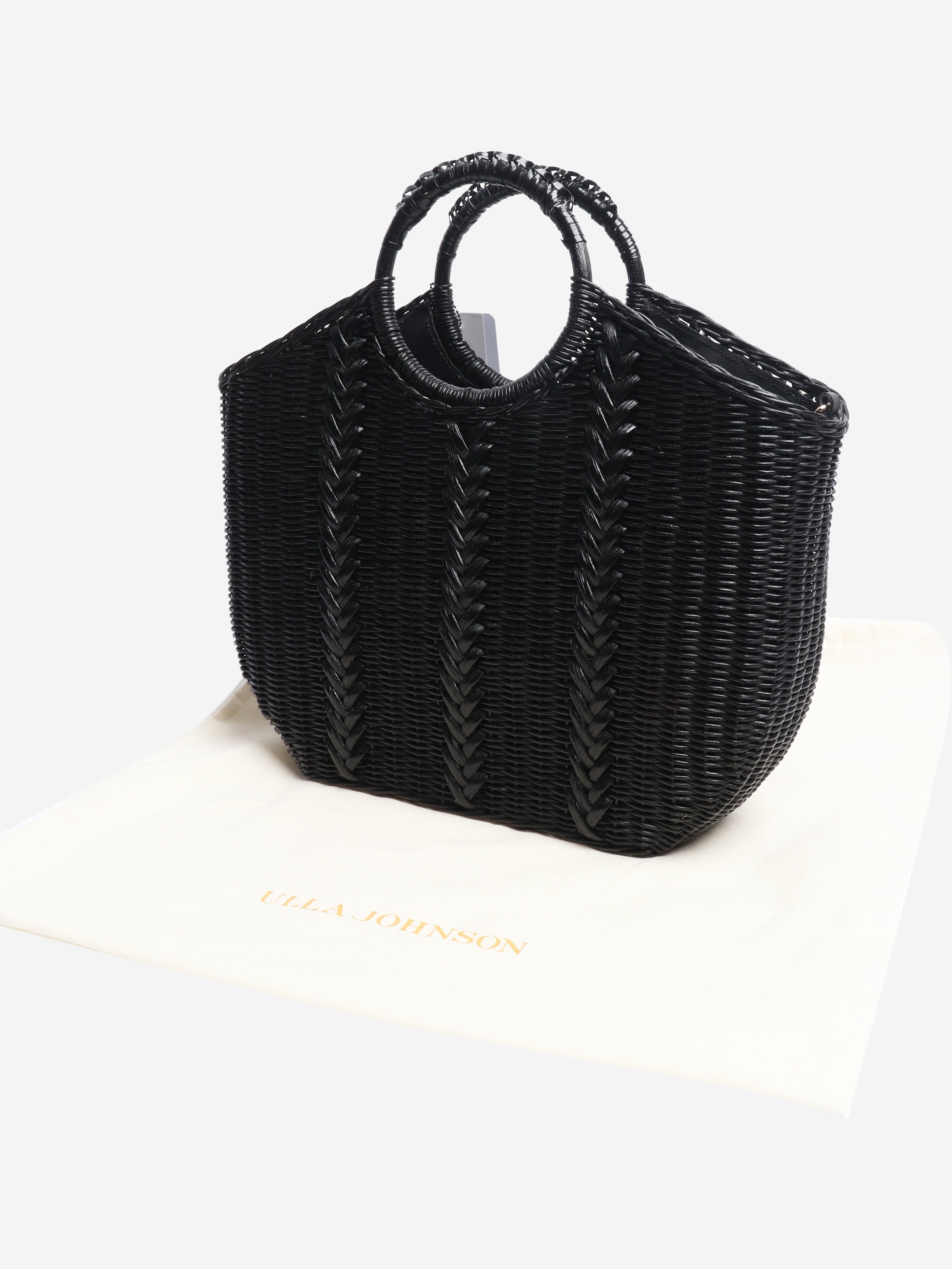 Black wicker basket bag Top Handle Bags Ulla Johnson 
