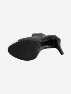 Black leather platform boots - size EU 39 Shoes Chanel 