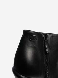 Black leather platform boots - size EU 39 Shoes Chanel 