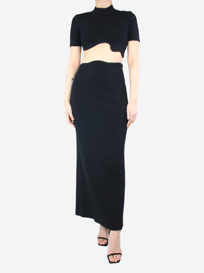 Black cropped top and maxi skirt set - size M Dresses Christopher Esber 