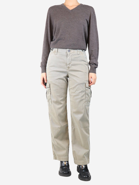 Neutral cargo trousers - size UK 8 alternate image