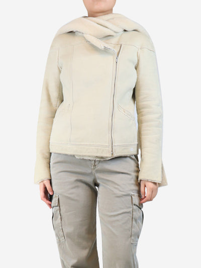 Cream shearling coat - size UK 12 Coats & Jackets Chanel 
