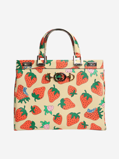 Cream Zumi strawberry-print 2way bag Shoulder bags Gucci 