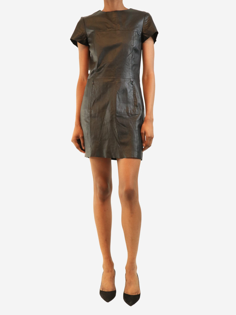 Black leather mini dress - size S Dresses Veda 