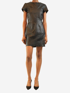 Black leather mini dress - size S Dresses Veda 