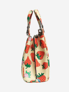 Gucci Cream Zumi strawberry-print 2way bag