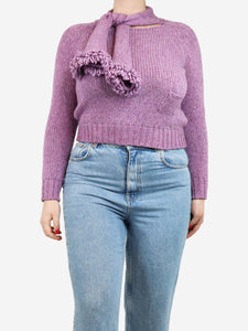 Chanel Purple knotted pocket jumper - size UK 14