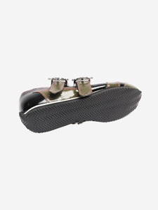 Chopova Lowena Black and green Doris buckle flats - size EU 38