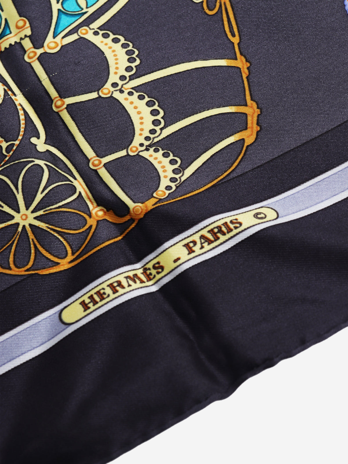 Grey Carré 90 Les Muserolles silk scarf Scarves Hermes 