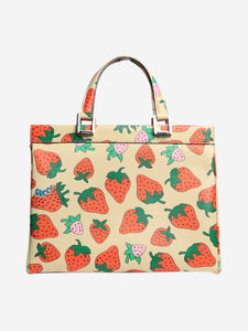 Gucci Cream Zumi strawberry-print 2way bag