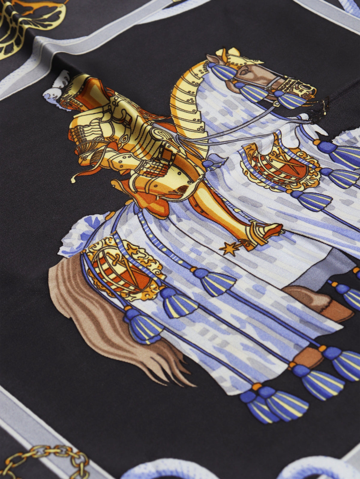 Grey Carré 90 Les Muserolles silk scarf Scarves Hermes 
