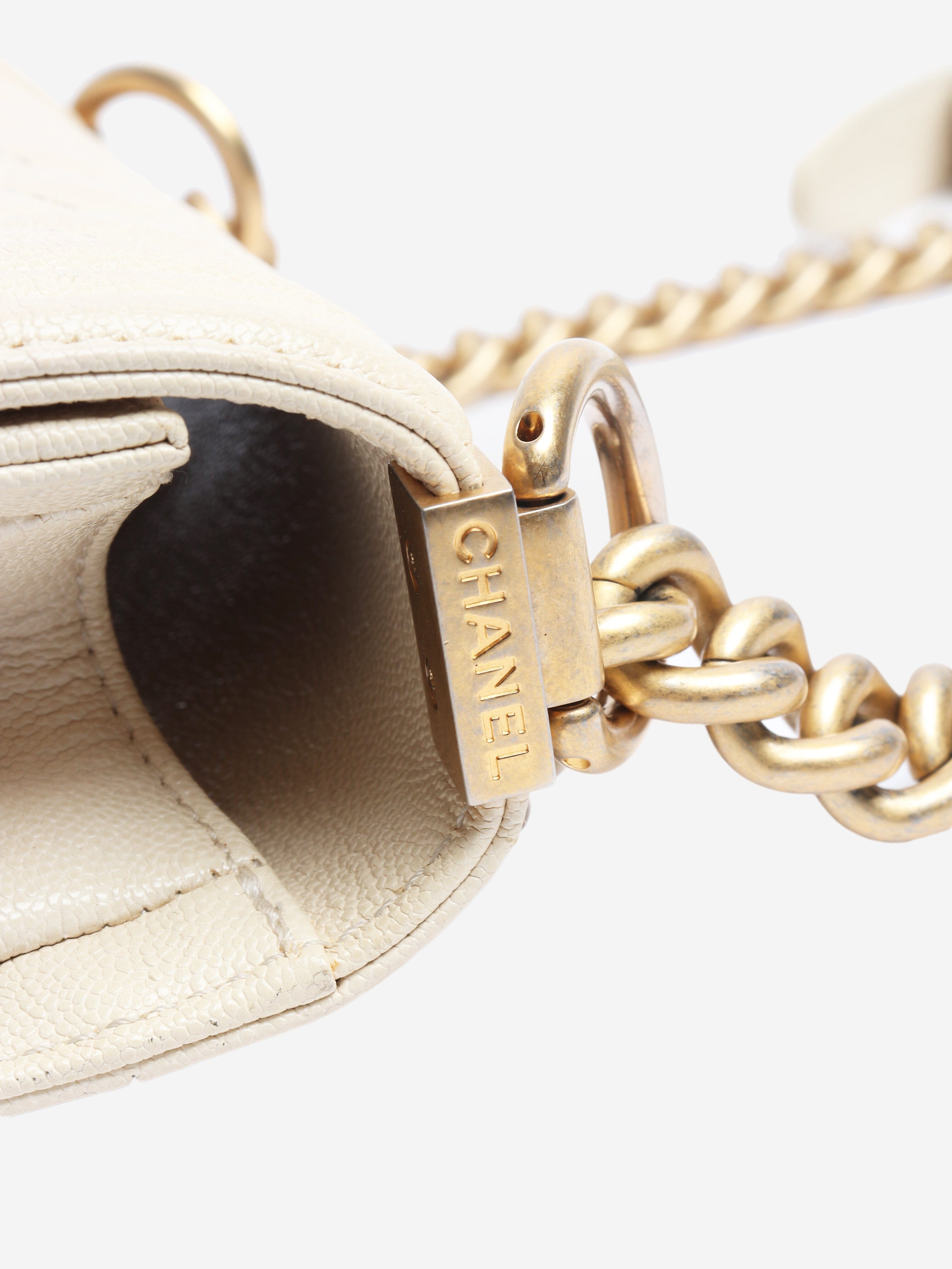 Cream mini boy bag Cross-body Bags Chanel 