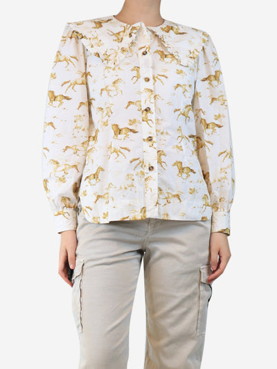 White horse blouse - size UK 10 Tops Ganni 