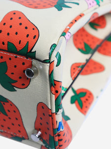 Gucci Cream Zumi strawberry-print 2way bag