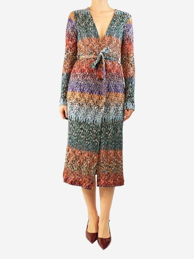 Multicolour patterned wool-blend cardigan - size UK 10 Knitwear Missoni 
