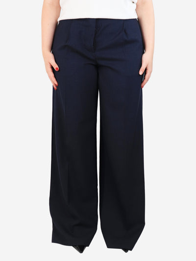 Blue houndstooth wool trousers - size UK 12 Trousers Victoria Beckham 