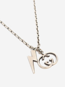 Gucci Silver GG lightning necklace