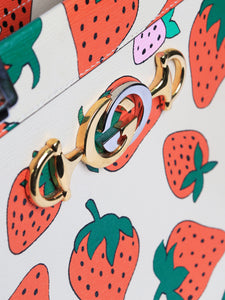 Gucci Cream Zumi strawberry-print 2way bag