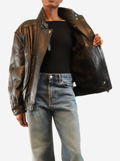 Black Carole leather jacket - size UK 8 Coats & Jackets Isabel Marant 