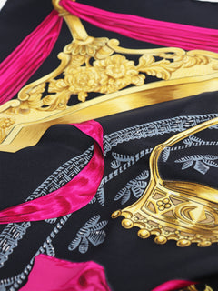 Black Etriers silk scarf Scarves Hermes 