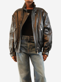 Black Carole leather jacket - size UK 8 Coats & Jackets Isabel Marant 