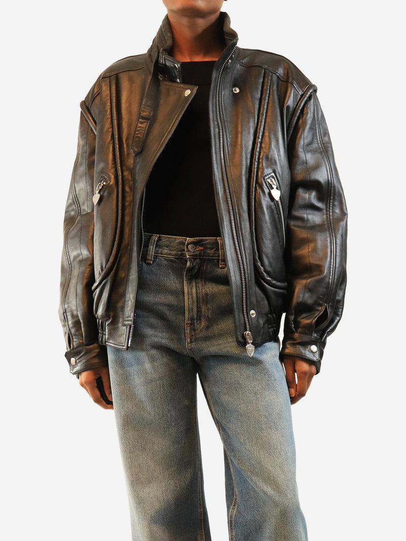 Black Carole leather jacket - size UK 8 Coats & Jackets Isabel Marant 
