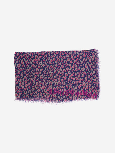 Blue leopard print scarf - size Scarves Louis Vuitton 