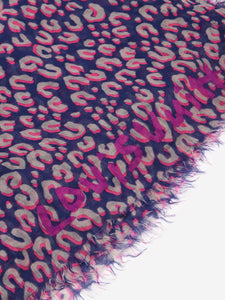 Louis Vuitton Blue leopard print scarf - size