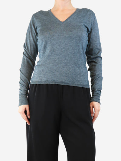 Steel fine knit sweater - size UK 12 Knitwear Etro 