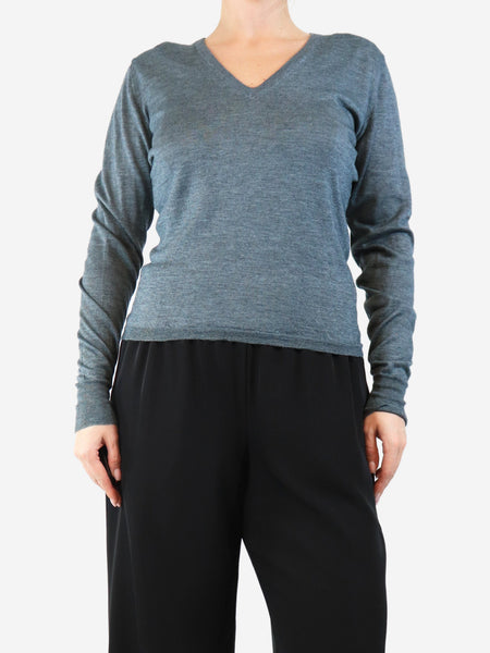 Steel fine knit sweater - size UK 12 product image