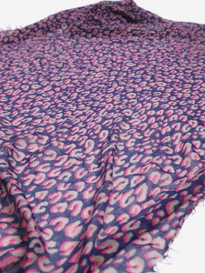Louis Vuitton Blue leopard print scarf - size
