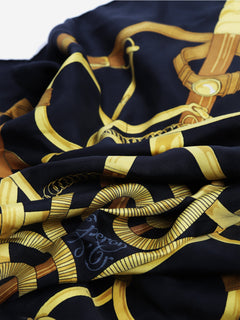 Black silk printed scarf Scarves Hermes 