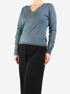 Steel fine knit sweater - size UK 12 Knitwear Etro 