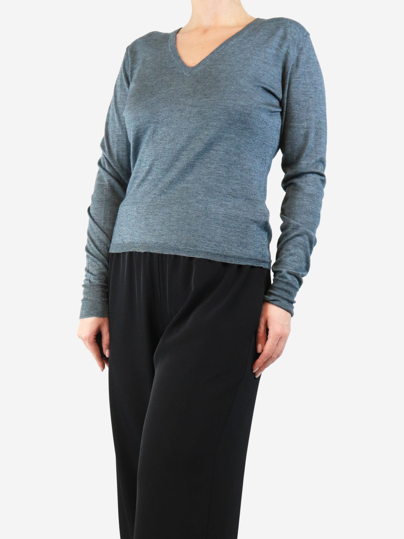 Steel fine knit sweater - size UK 12 Knitwear Etro 