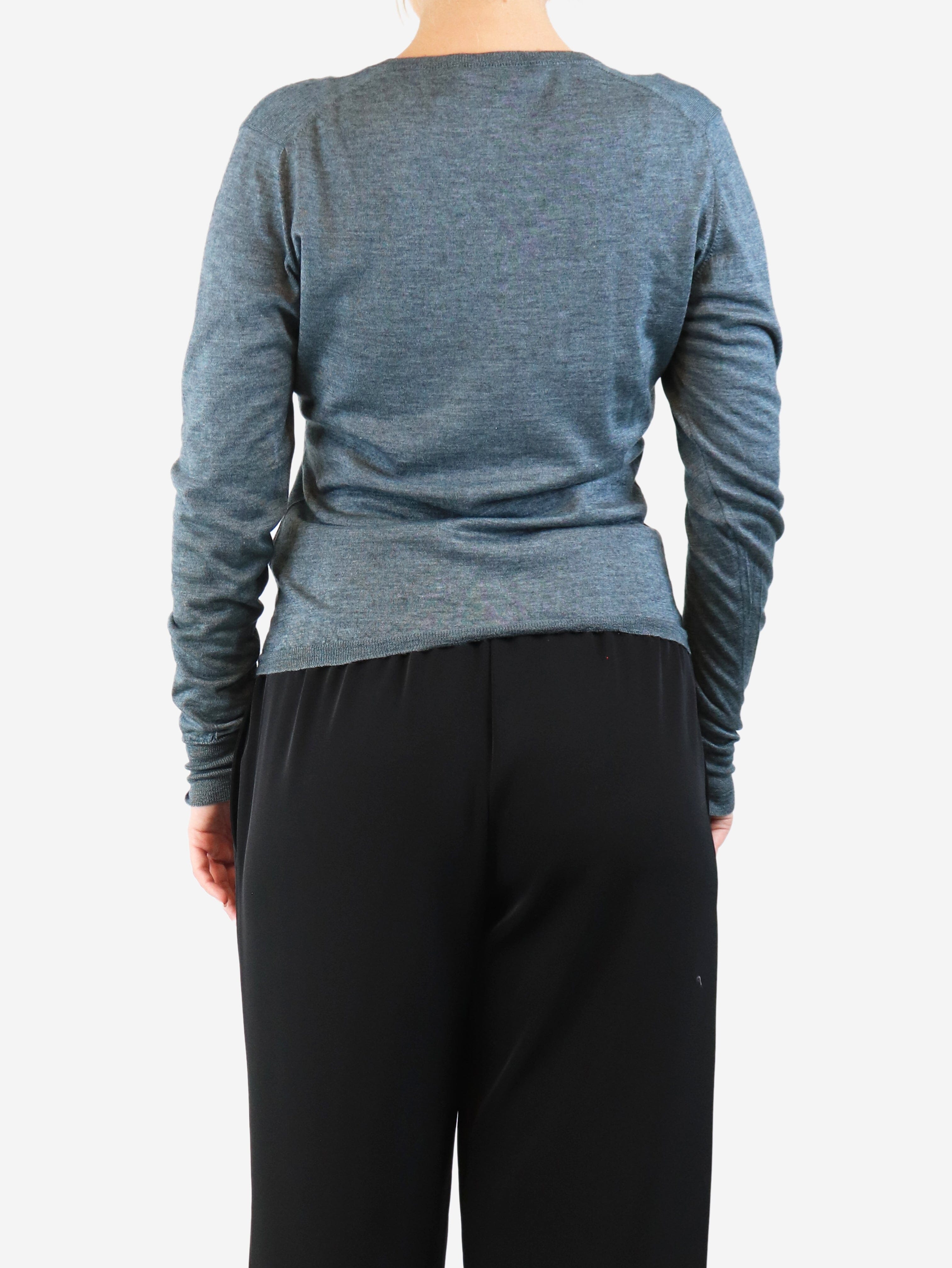 Steel fine knit sweater - size UK 12 Knitwear Etro 