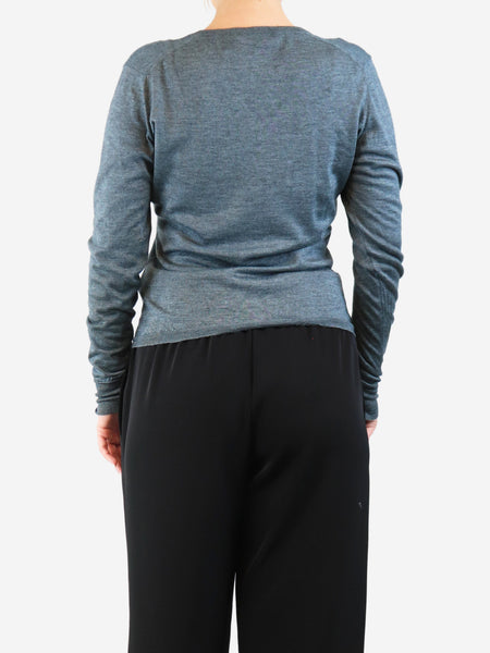 Steel fine knit sweater - size UK 12 alternate image