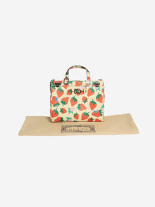Gucci Cream Zumi strawberry-print 2way bag