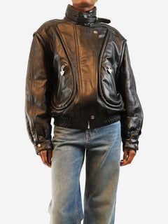 Black Carole leather jacket - size UK 8 Coats & Jackets Isabel Marant 