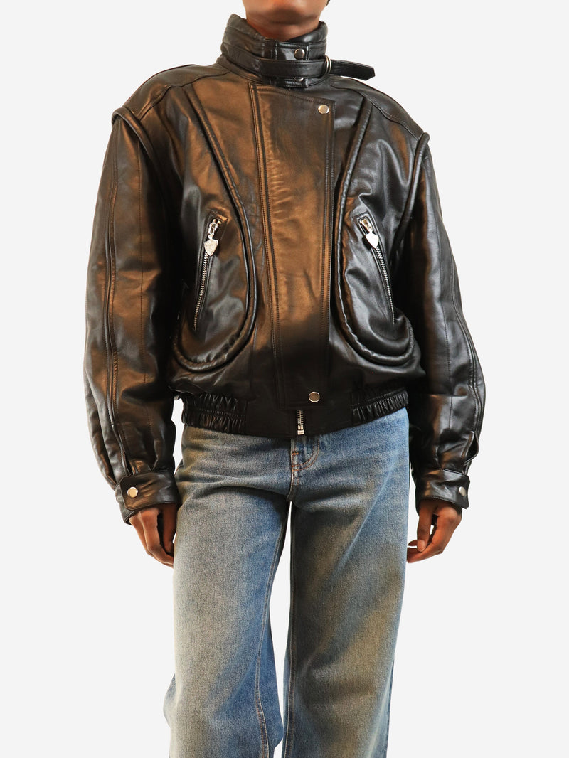 Black Carole leather jacket - size UK 8 Coats & Jackets Isabel Marant 