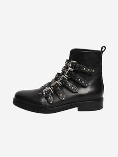 Black leather studded ankle boots - size EU 38 Boots Maje 