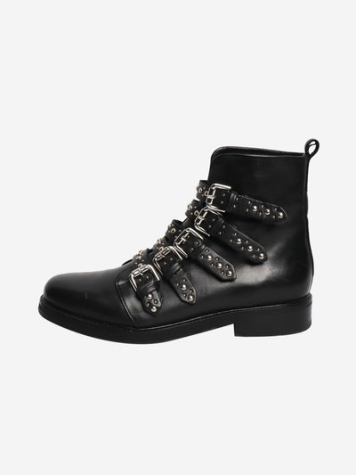 Black leather studded ankle boots - size EU 38 Boots Maje 