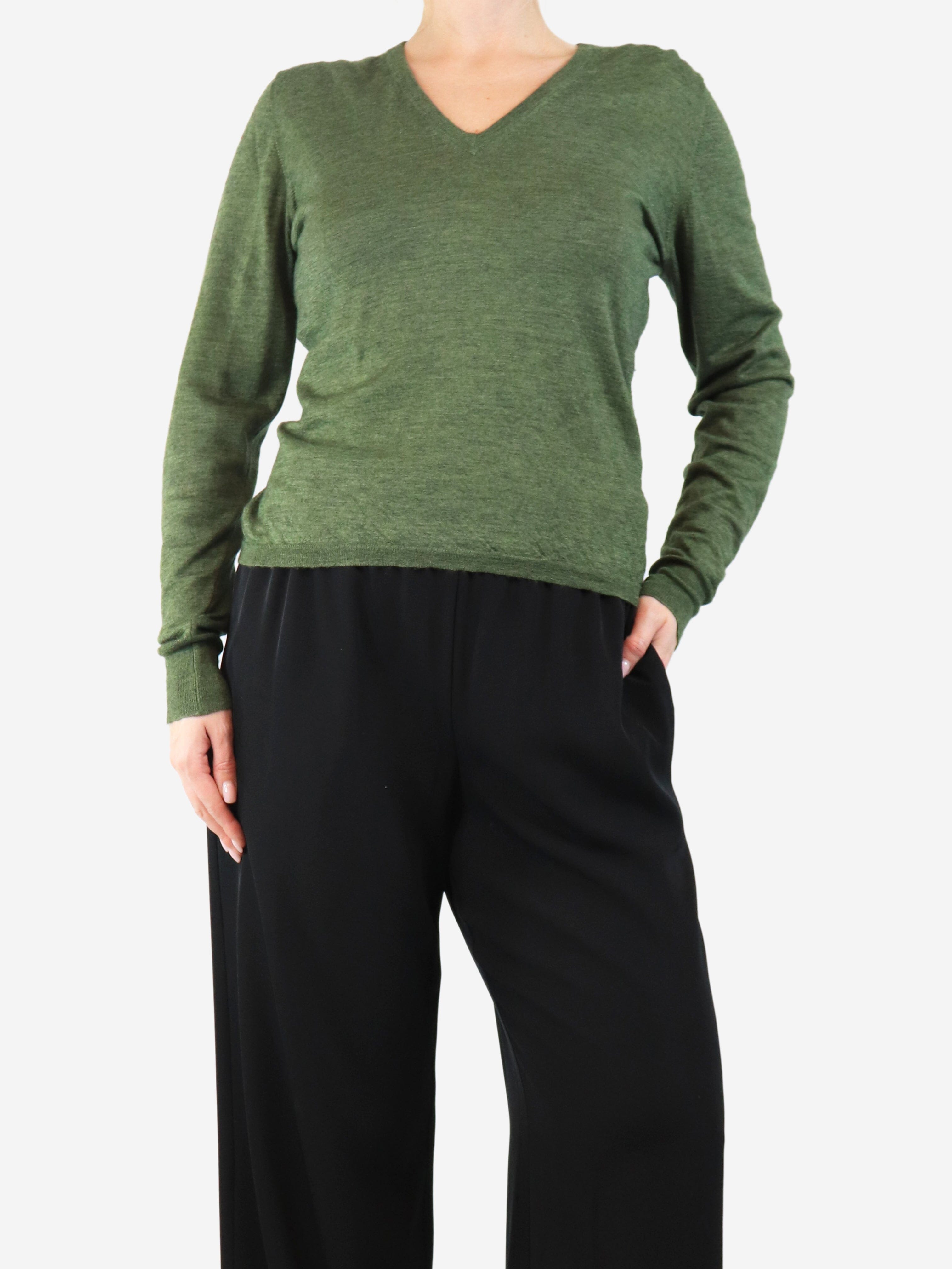 Green fine knit sweater - size UK 12 Knitwear Etro 