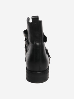 Black leather studded ankle boots - size EU 38 Boots Maje 