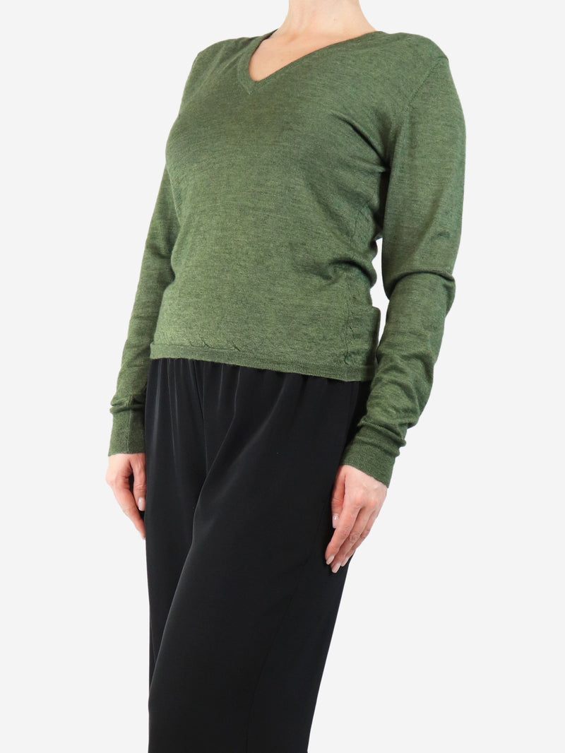 Green fine knit sweater - size UK 12 Knitwear Etro 